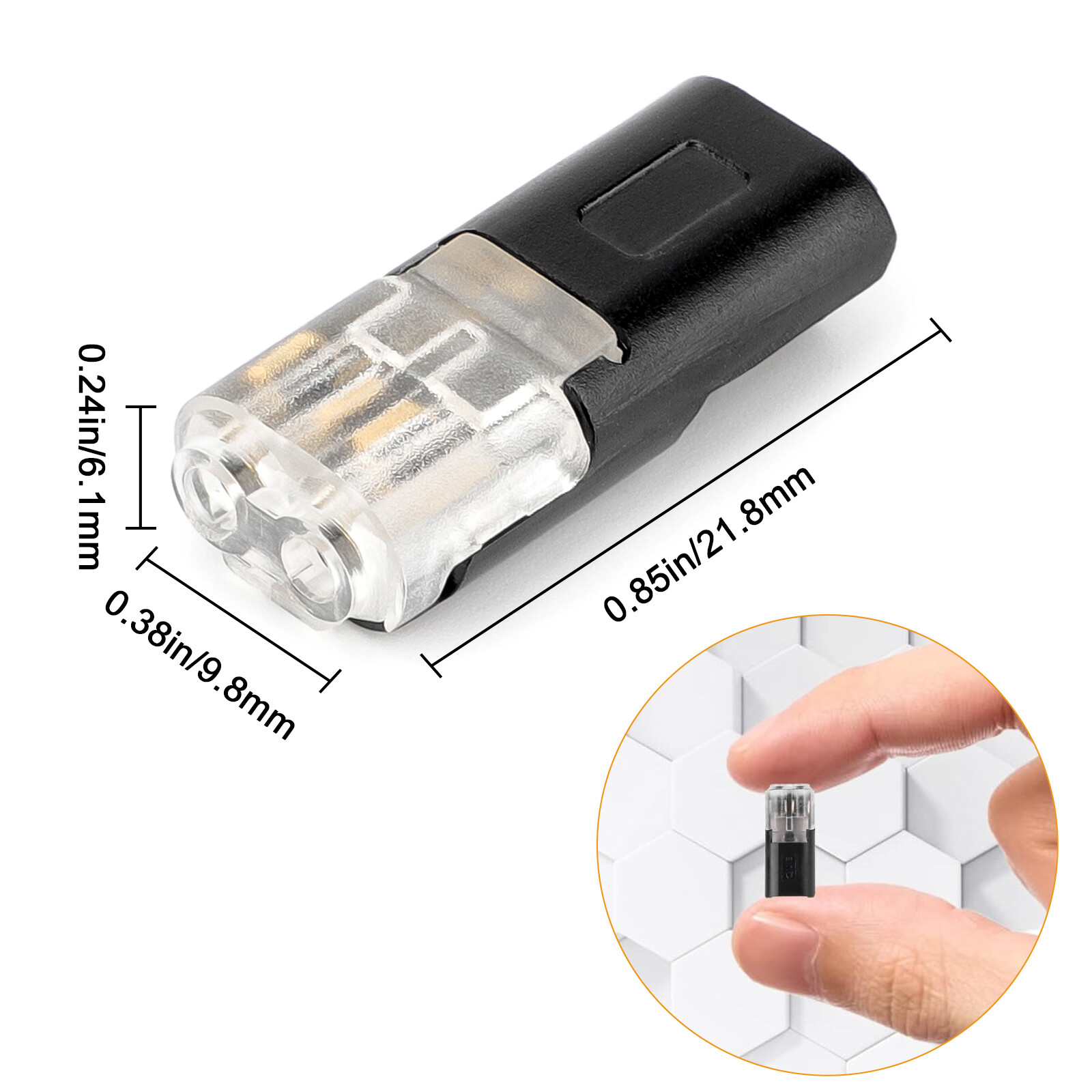 100PCS Double-Wire Plug-in Connector, Cable Clamp with Locking Buckle, AWG 18-22