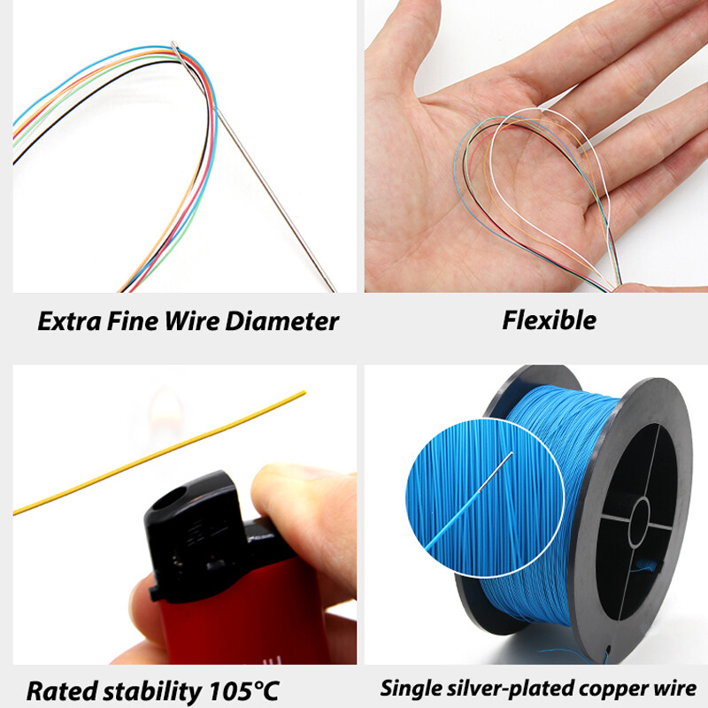 Single Conductor Cable Wire 38AWG-24AWG Extra Fine Silver Plated Copper Wires