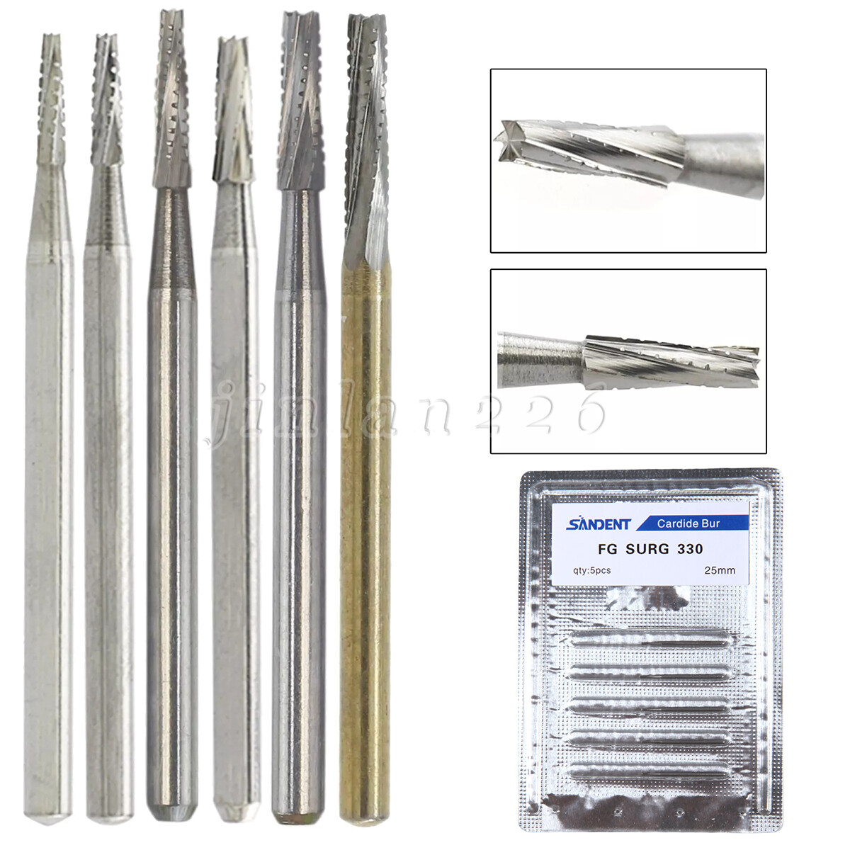 5-50* Dental Carbide Oral Surgical Round Burs FG2 4 8 Long Surgery Friction Grip