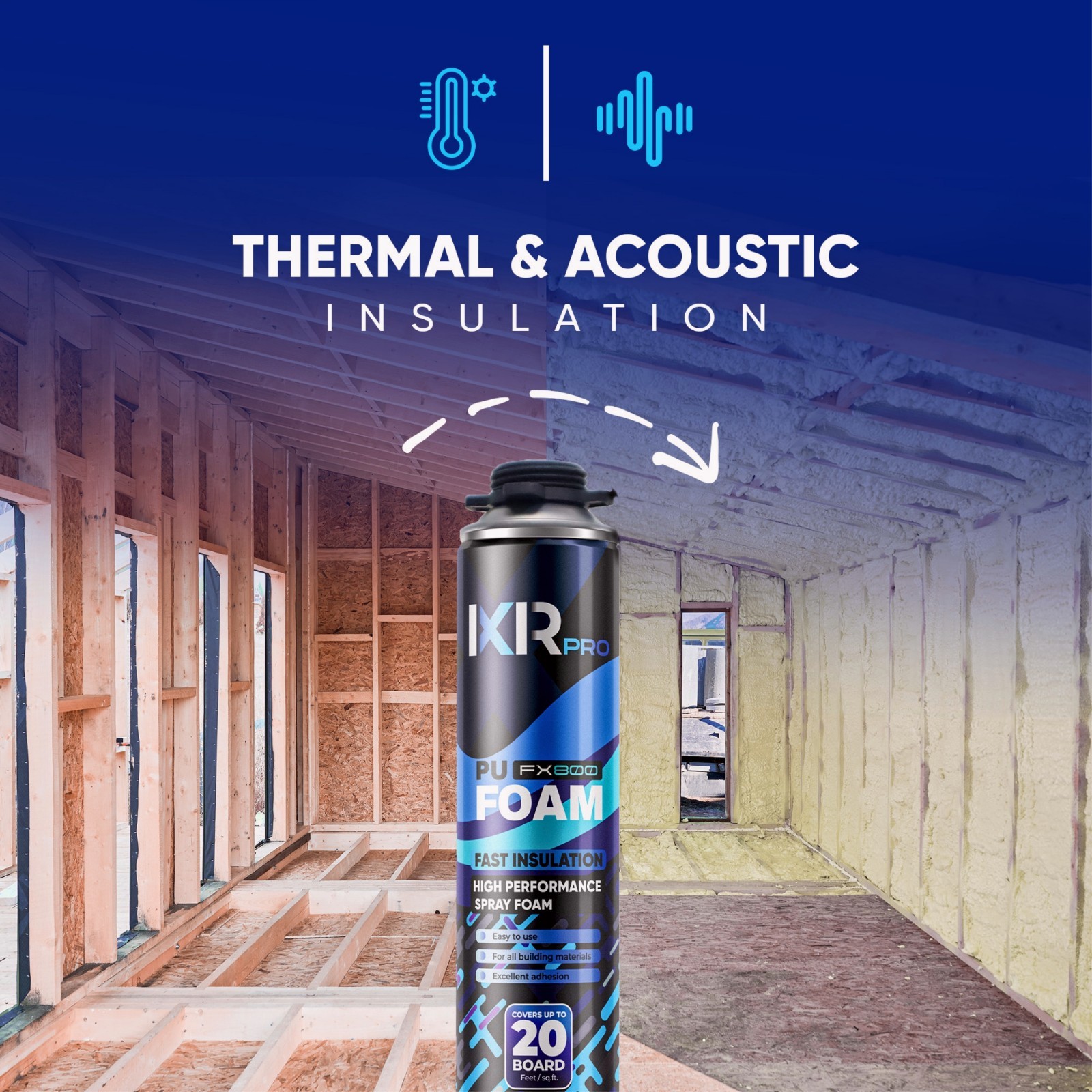 Spray Foam Insulation Can (6 x 23.1 oz. (655 g)) Expanding Foam Sealant