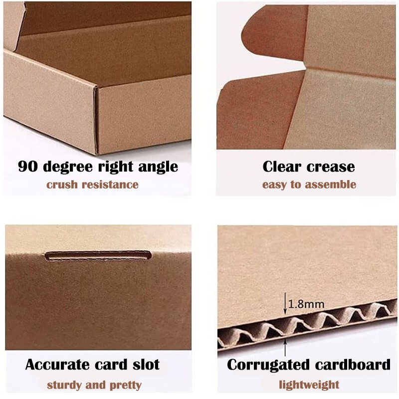 Multi-size corrugated cardboard boxes are used for packaging, moving and storage