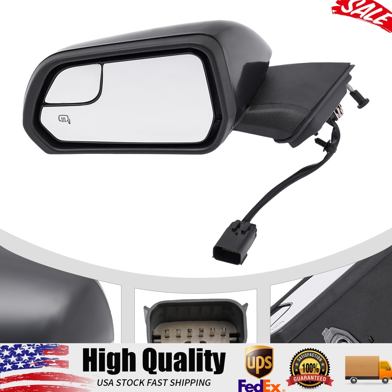Side View Door Mirror Driver Left Side Power Mirror For 2015-2020 Ford Mustang