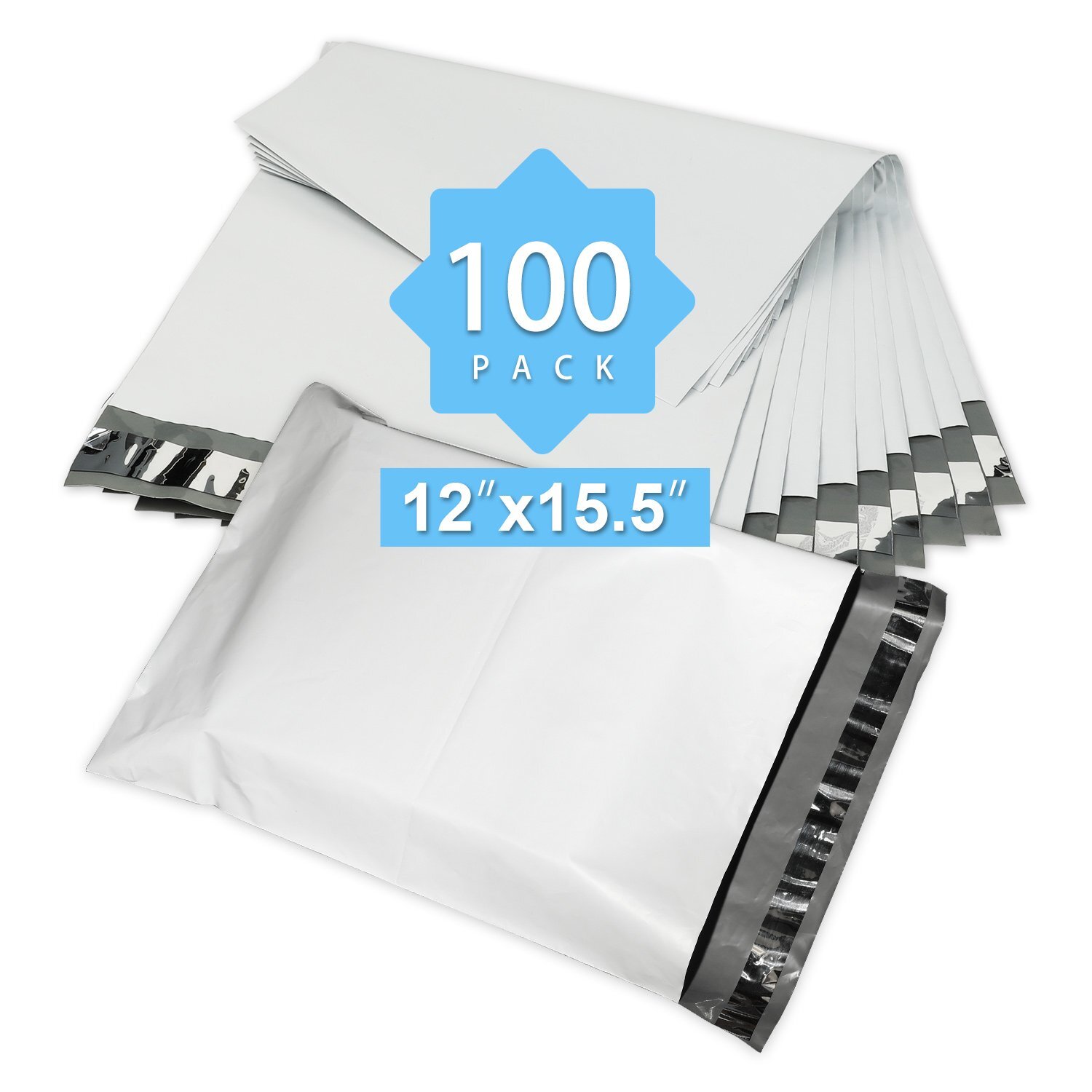 100 PACK 12×15.5 in Poly Mailers Envelopes Shipping Bags Tear-Proof Postal Bags
