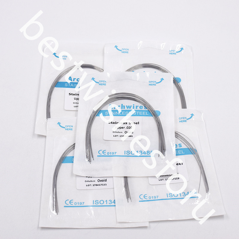 100x 10 Bag Dental Ovoid Stainless Steel Round Arch Wire 012-020 Upper Lower Opt