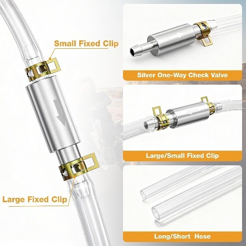 2Set Universal Brake Bleeder Hose, One-Man Brake Bleeder Kit with One-Way Check