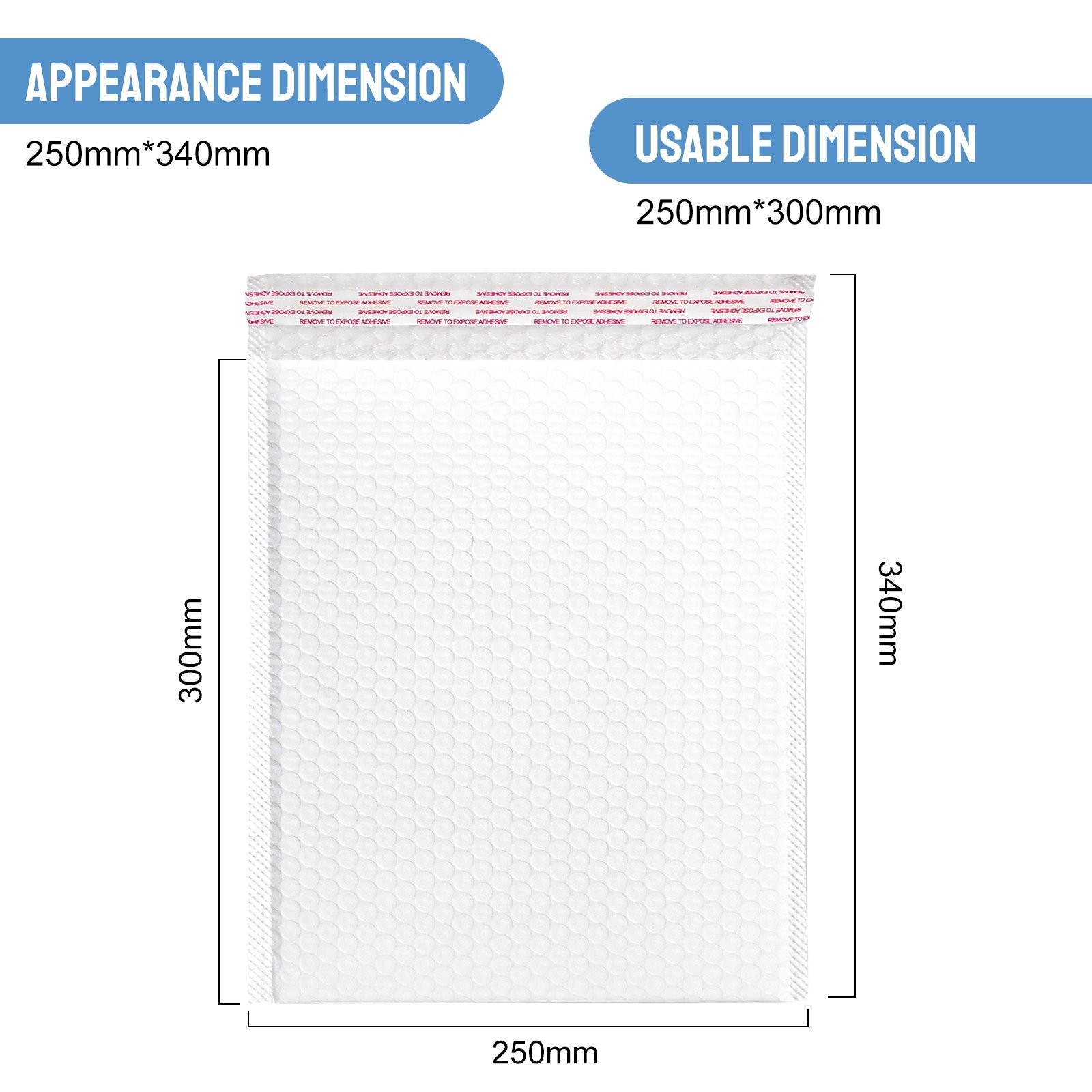 Poly Bubble Mailers 7″x9″ /9.8″x11.8″ /7.8″ x9.8″ Tough Dimple Design Bag White