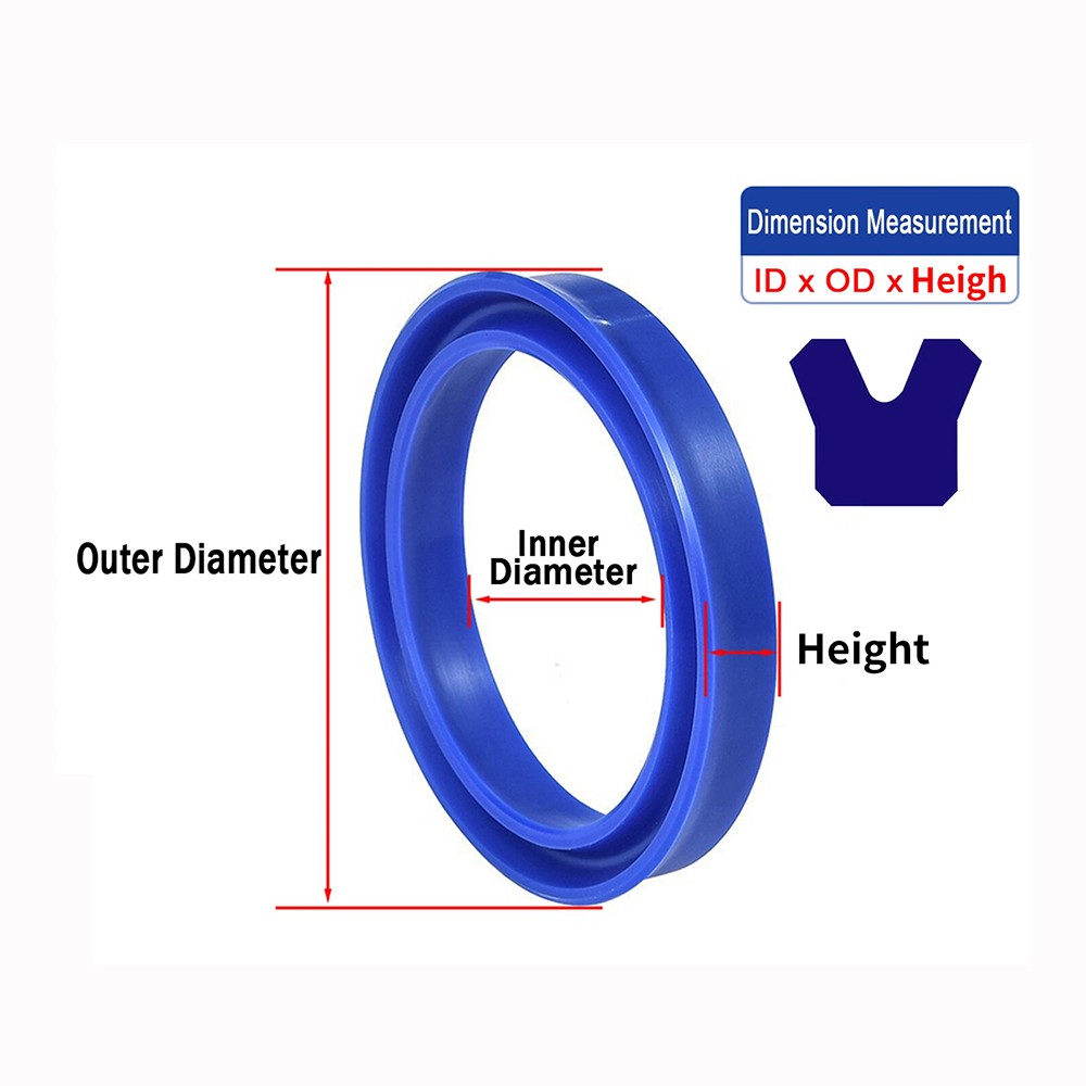 U-cup Hydraulic Ram Seal Y Seal Rod & Piston Working Cylinder Height 11/12mm PU