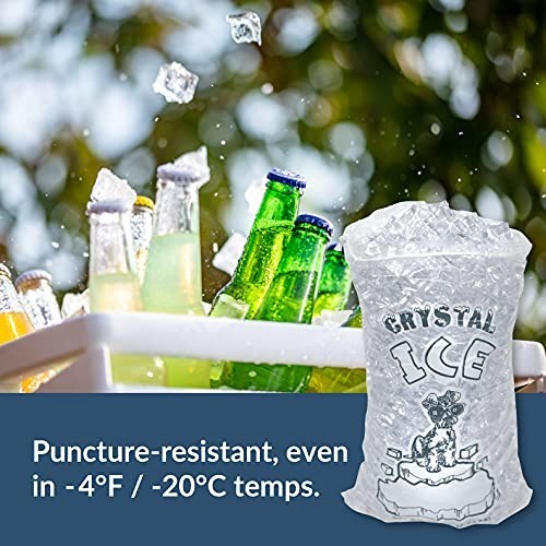 Clear Ice Bags with Closure – 10 lb Capacity, Perfect for Indoor and Outdoor Use
