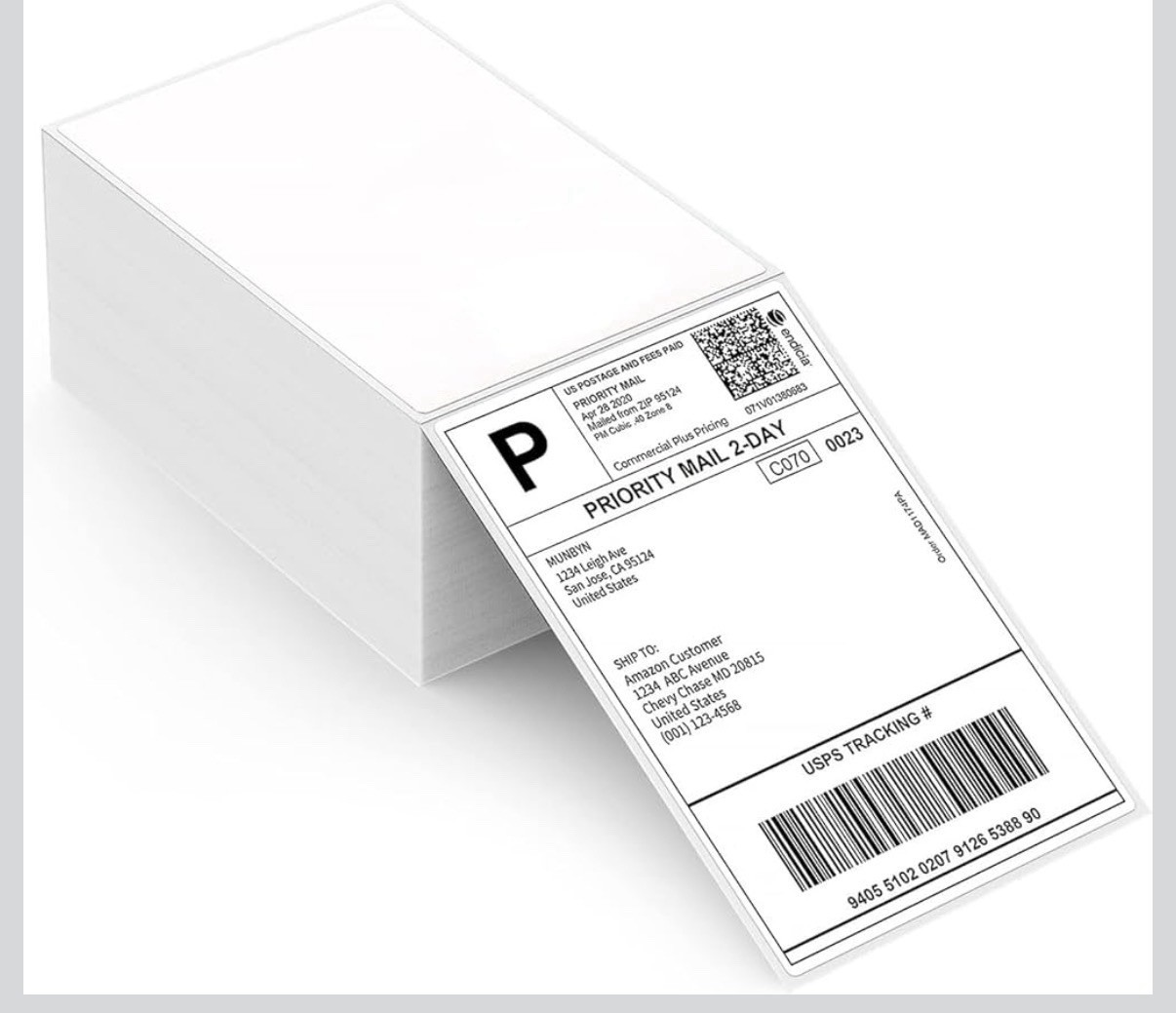 Thermal Direct Shipping Label (Pack of 500 4×6 Per Fanfold Labels)