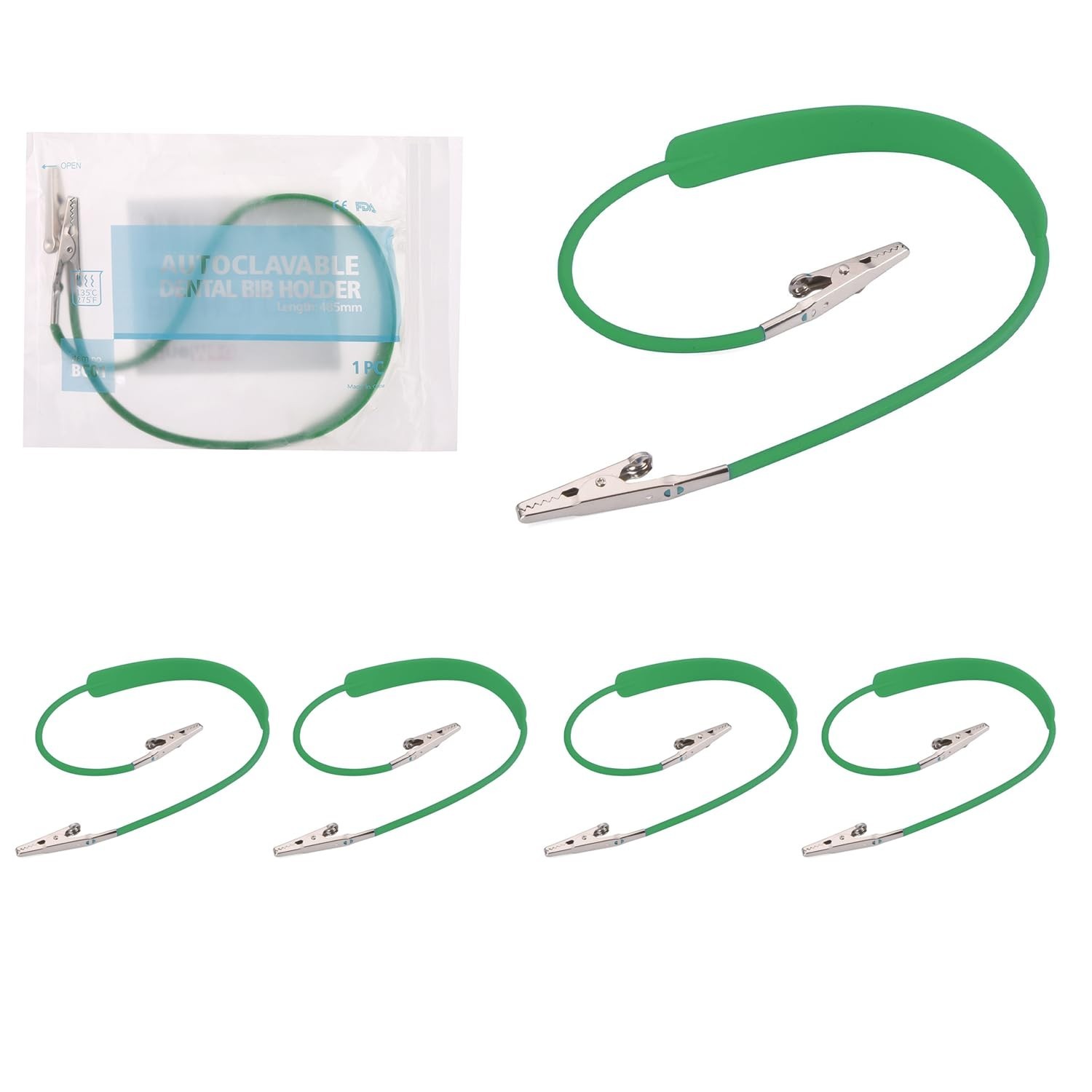 5 Packs OneMed Dental Bib Holder Patient Napkin Clips Autoclavable Silicon