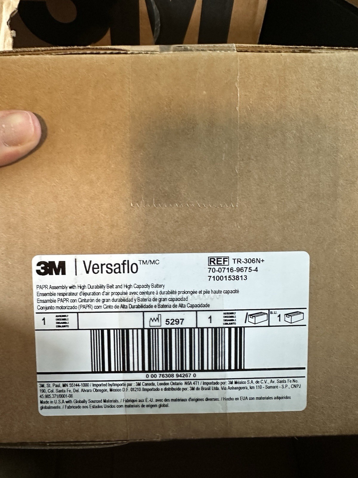 3M TR-300N+ HIK PAPR Respirator, Versaflo Air Purifying Respirator Kit NEW