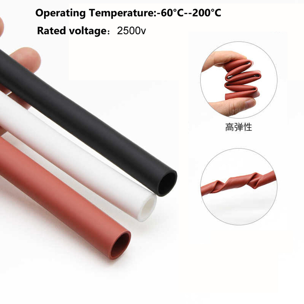 1.7:1 Silicone Heat Shrink Tubing Electrical Sleeving Cable Wire Tubing 0.8-30mm