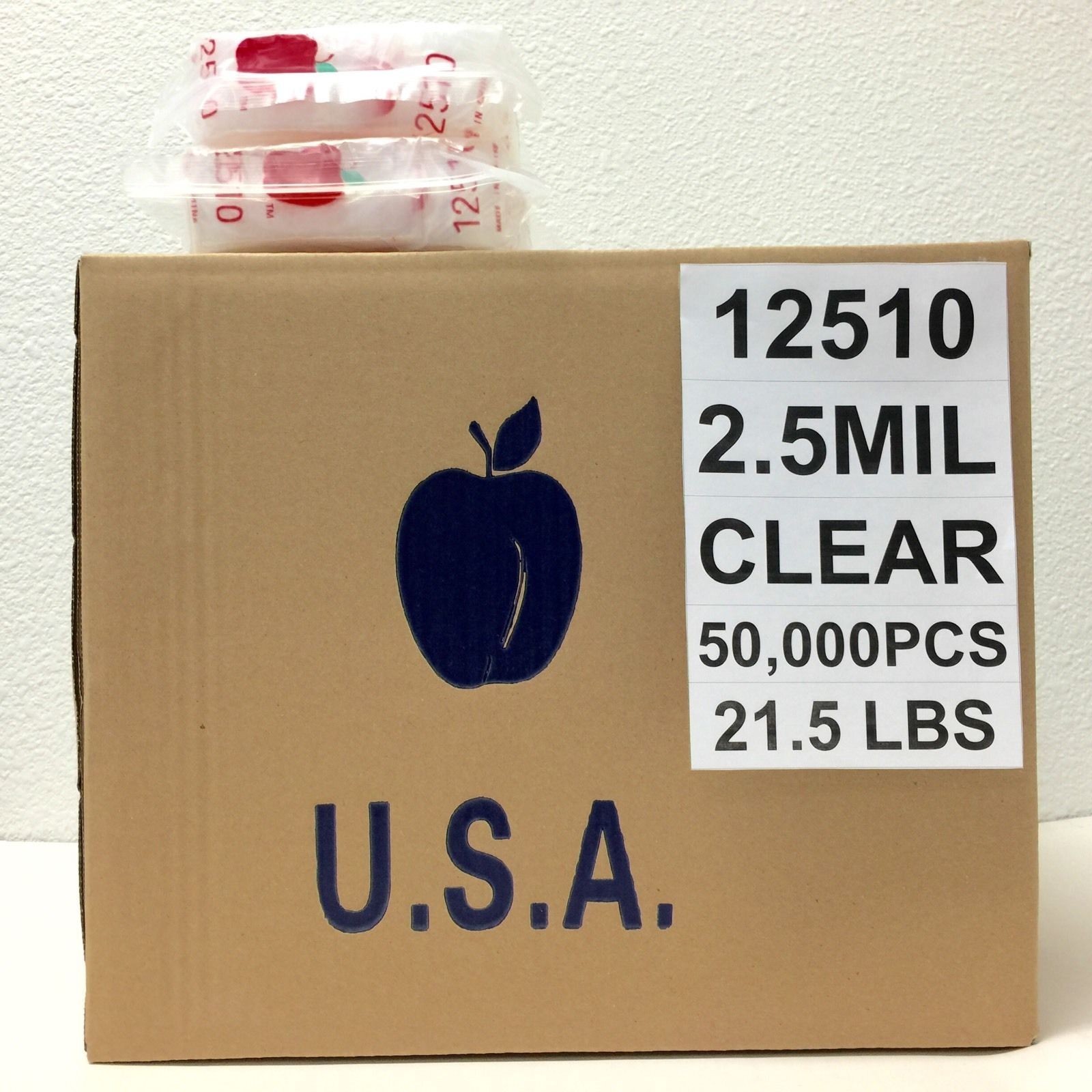 CLEAR Apple Bags Liquidation 1000 bags, 10,000 bags, 50k bags (CHOOSE SIZE)