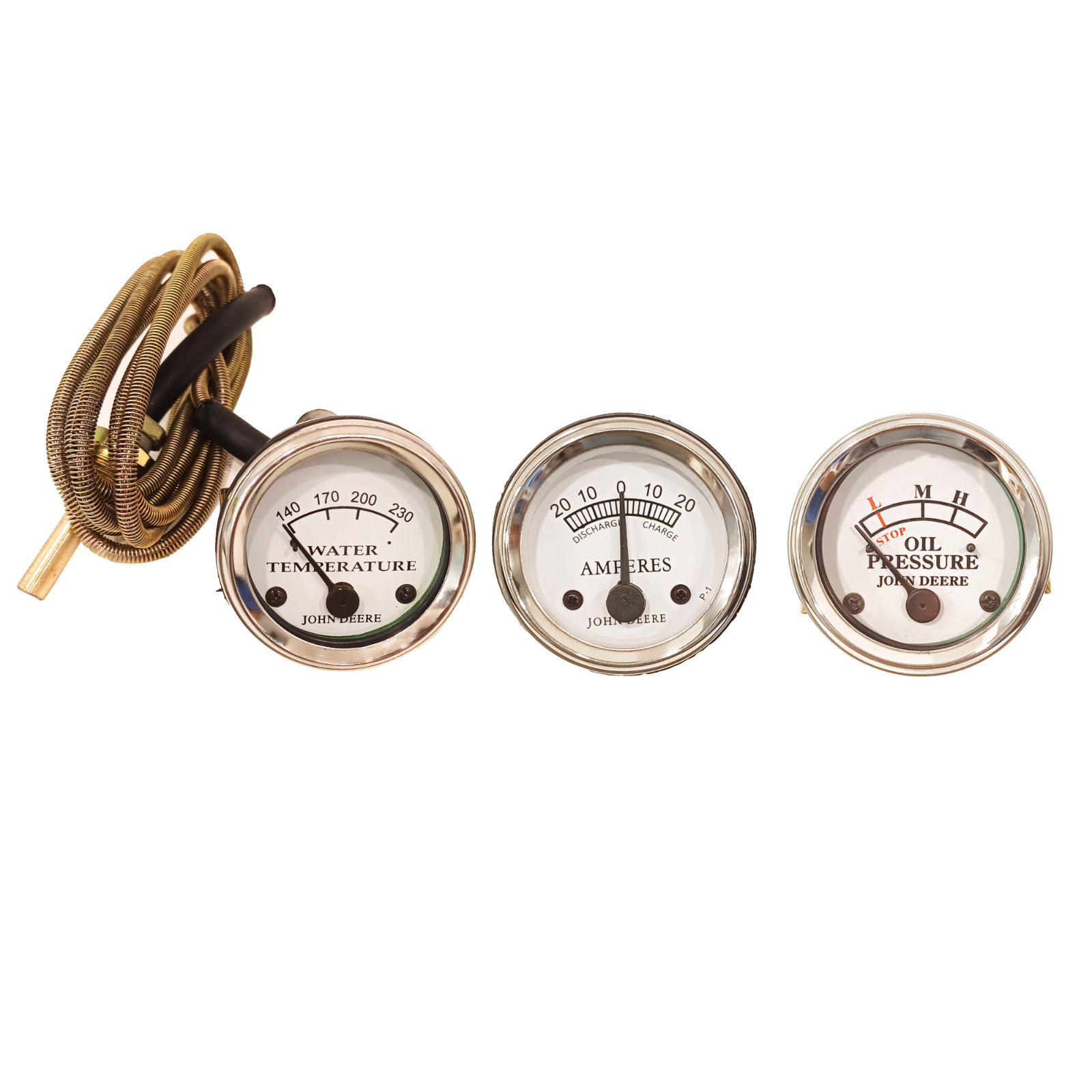 Tractor Oil Pressure, Ammeter, Temperature Gauge Set Replacement fits John Deere