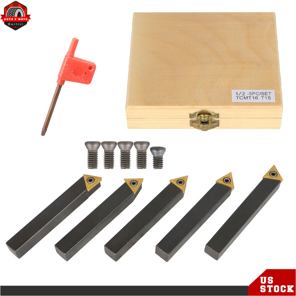 5Pack 1/2″ Indexable Carbide Insert Turning Tooling Bit Holder Set For Lathe New