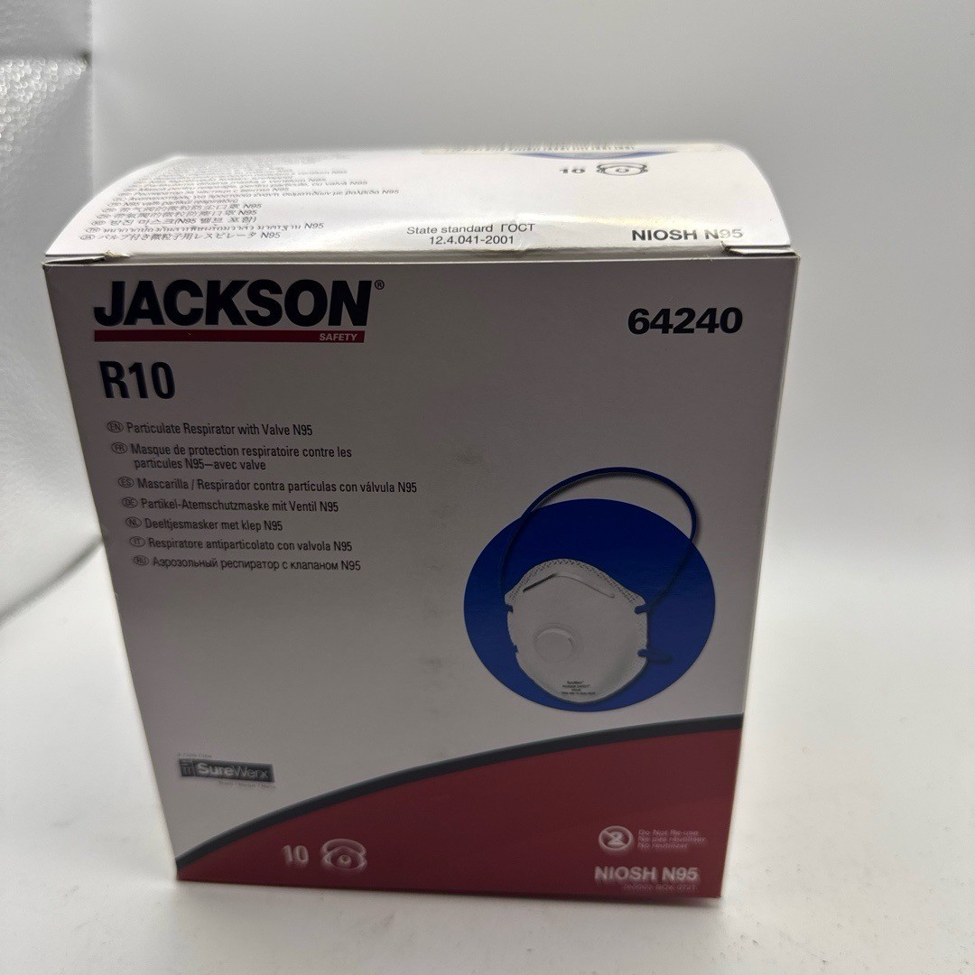 JACKSON SAFETY R10 N95 Respirator 10 Pack 64240 NIOSH Certified Disposable