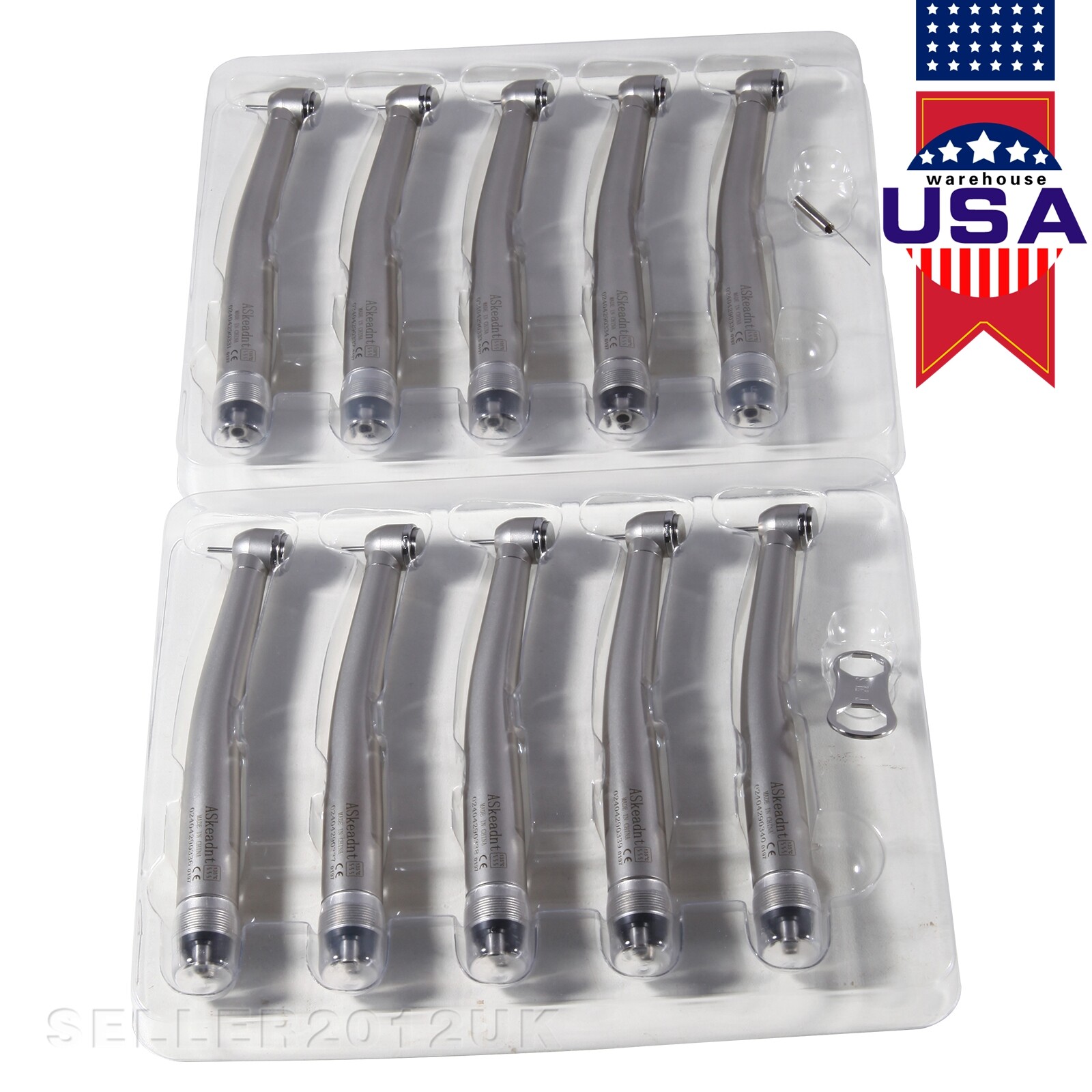 Dental High Speed Handpiece Push Button Air Turbine 4 Hole Midwest 10pcs/1 Pack