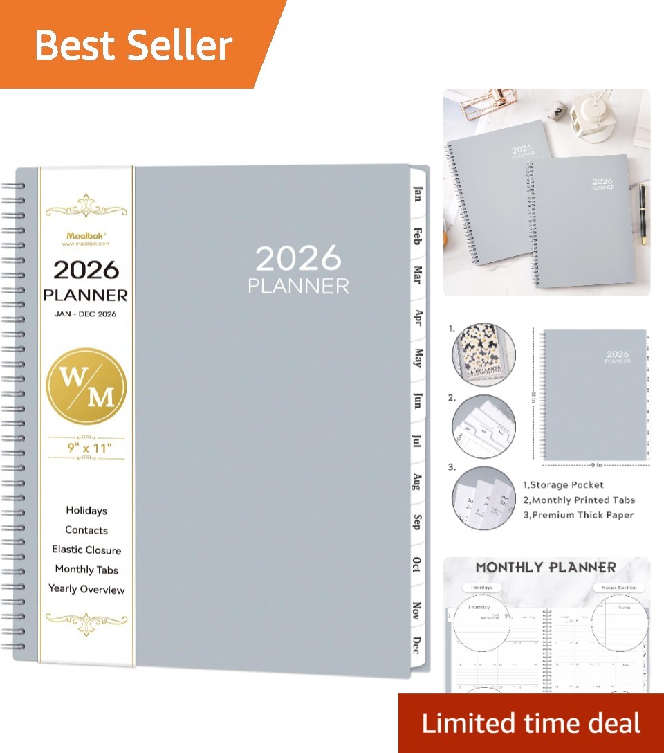 2026 Day-to-Day Planner – Large 9″ x 11″ with Weekly Pages & Easy Navigation