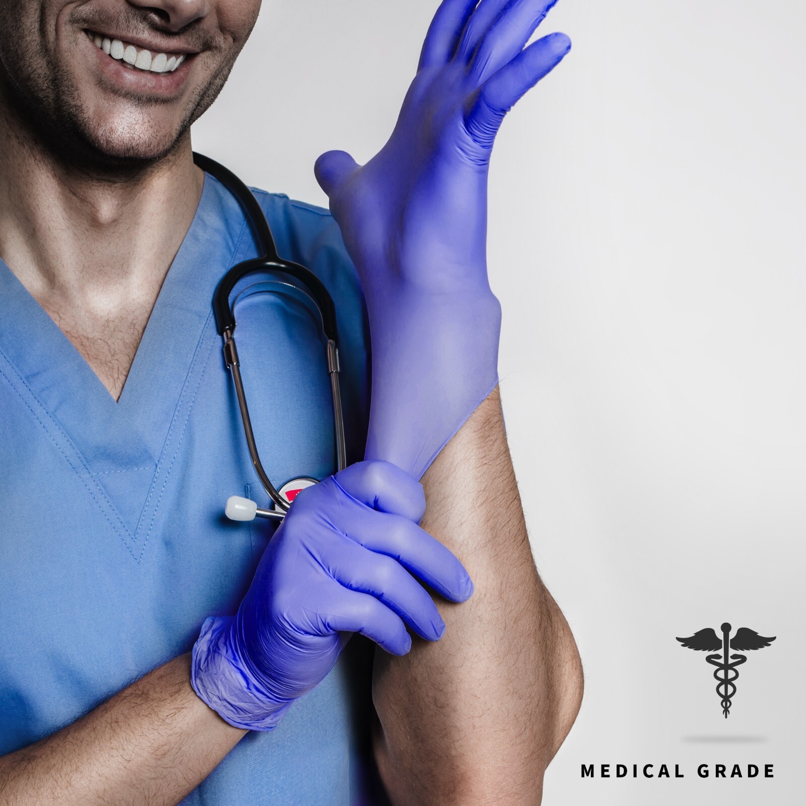 Disposable Nitrile Gloves 100 PCs 4.5mil Purple Powder-Free Food-Safe Exam Glove