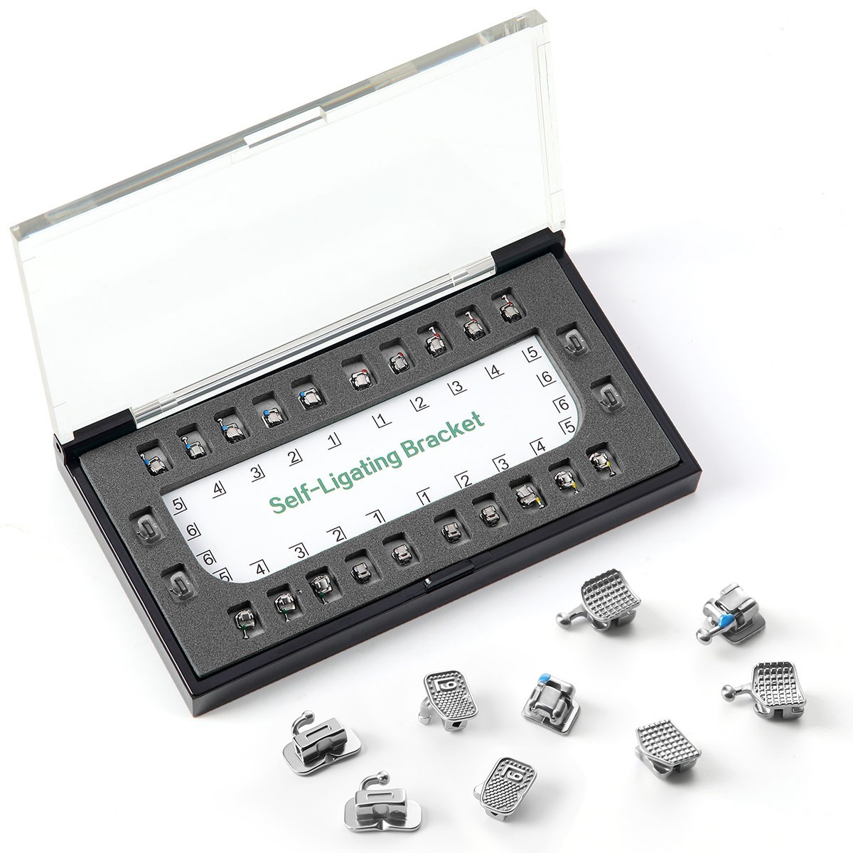 AZDENT Dental Orthodontic Self Ligating Bracket Mini Roth.022 Hooks 345