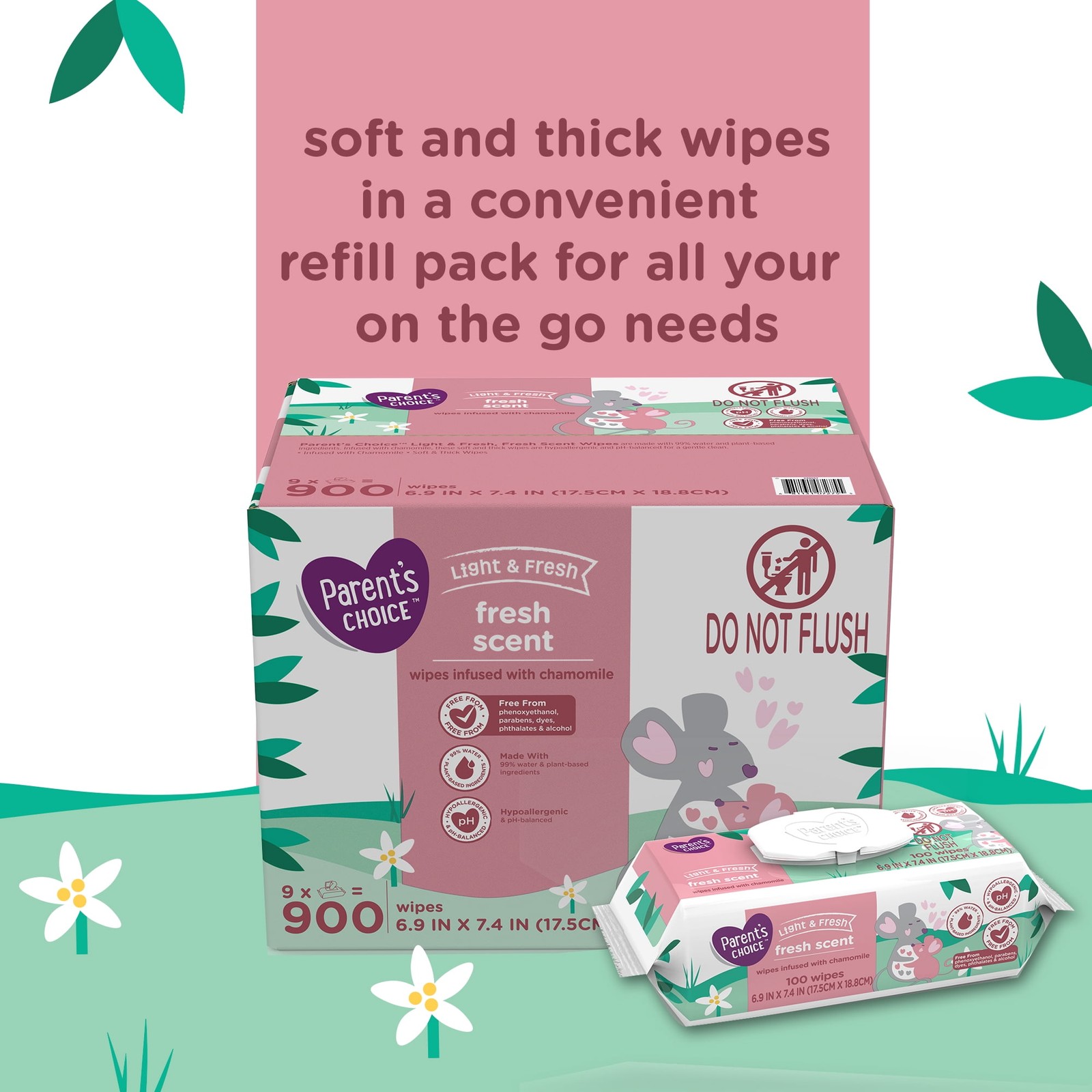 Parent’s Choice Fresh Scent Baby Wipes, 900 Count (Select for More Options)