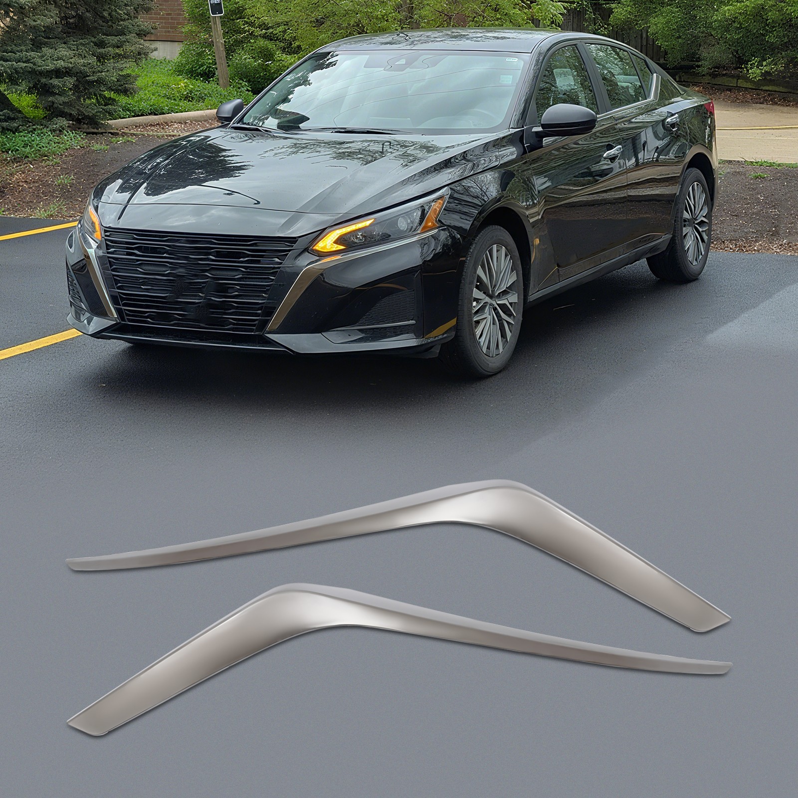 Driver&Passenger Side Front 2* Grille Molding Trims For 2023-2024 Nissan Altima