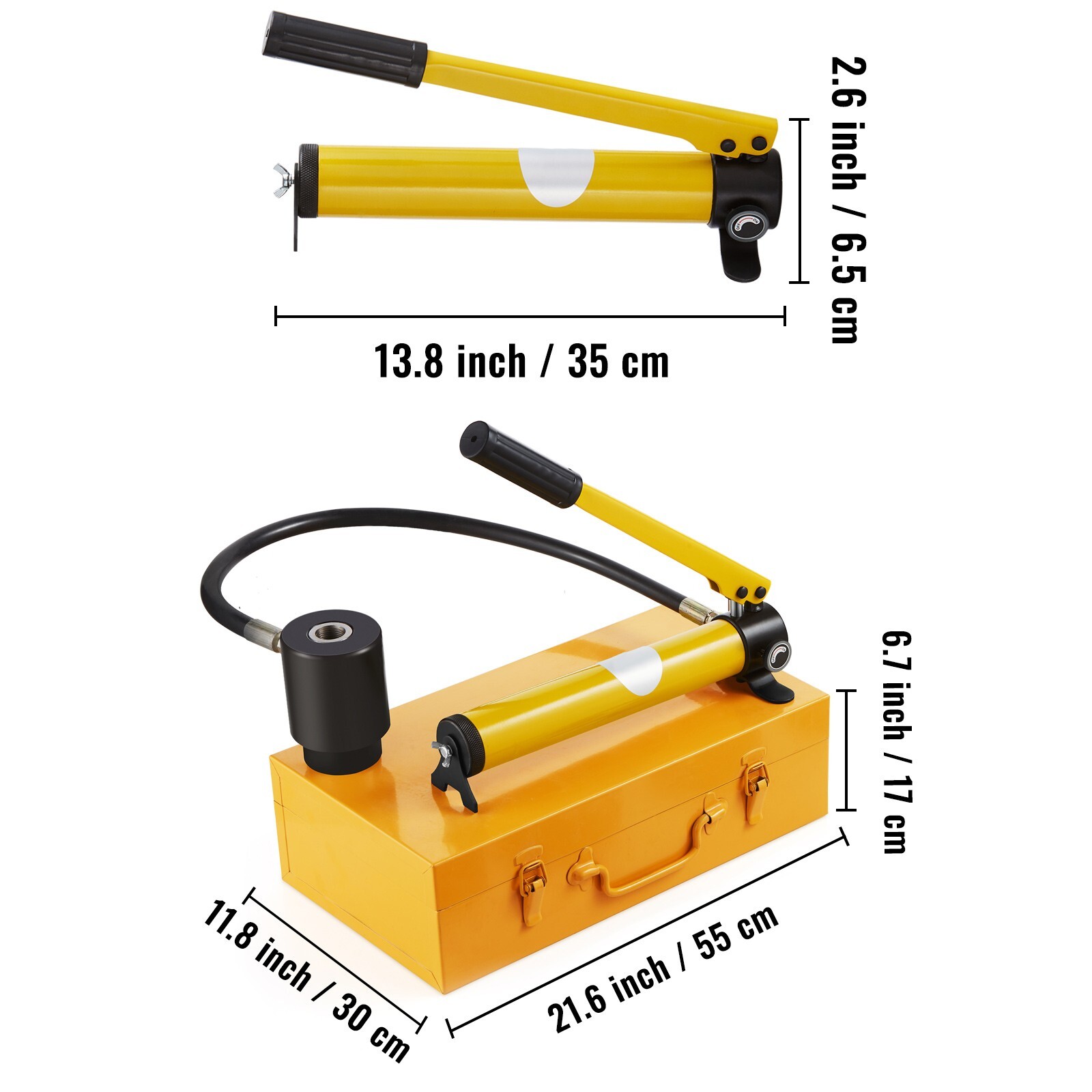 15 Ton Hydraulic Knockout Punch Driver Kit Hole Tool 1/2″-4″ with 10 Dies