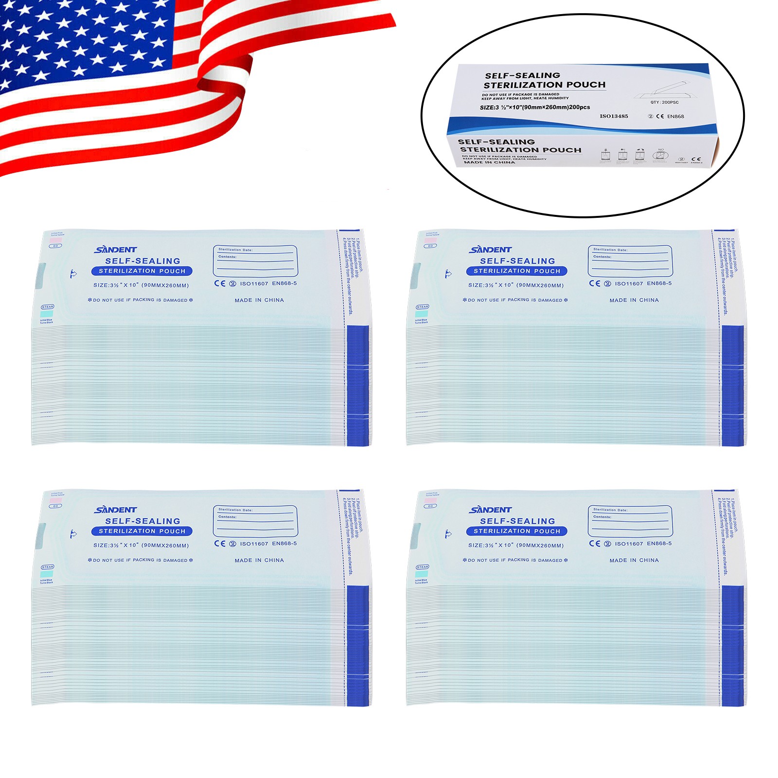 3.5″ X 10″ Self Sterilization Pouches Autoclave Pouch, Sterilizer Bags Dental de