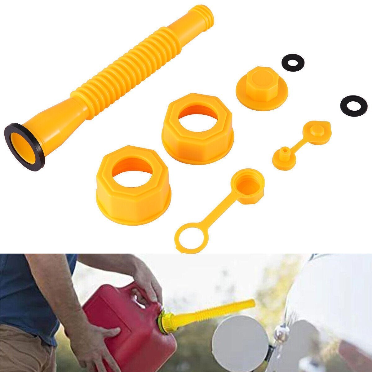 Replacement Gas Can Spout Nozzle Vent Kit For 1/2/5/10 Gal Old Style Cap 3 Pack