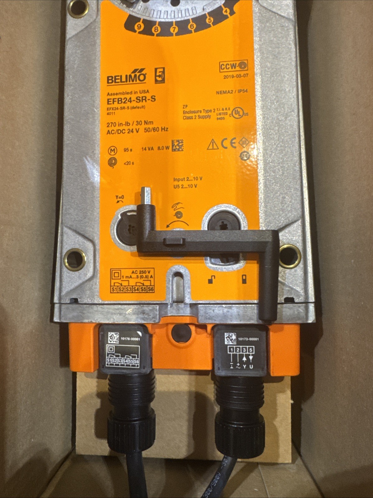 Belimo EFB24-SR-S Damper Actuator 270 in-lb 24V Modulating Spring Return HVAC