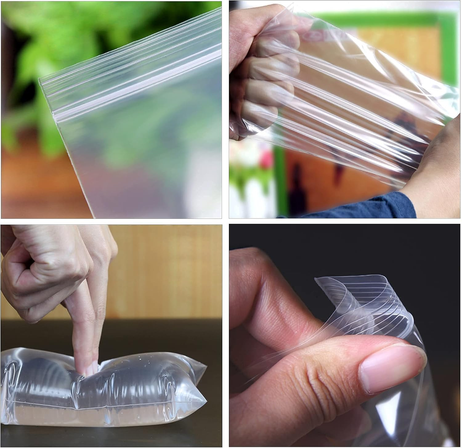 2 x 8″ Clear Zipper Reclosable Plastic Bags 100pcs Necklace Bags with Hang Hole