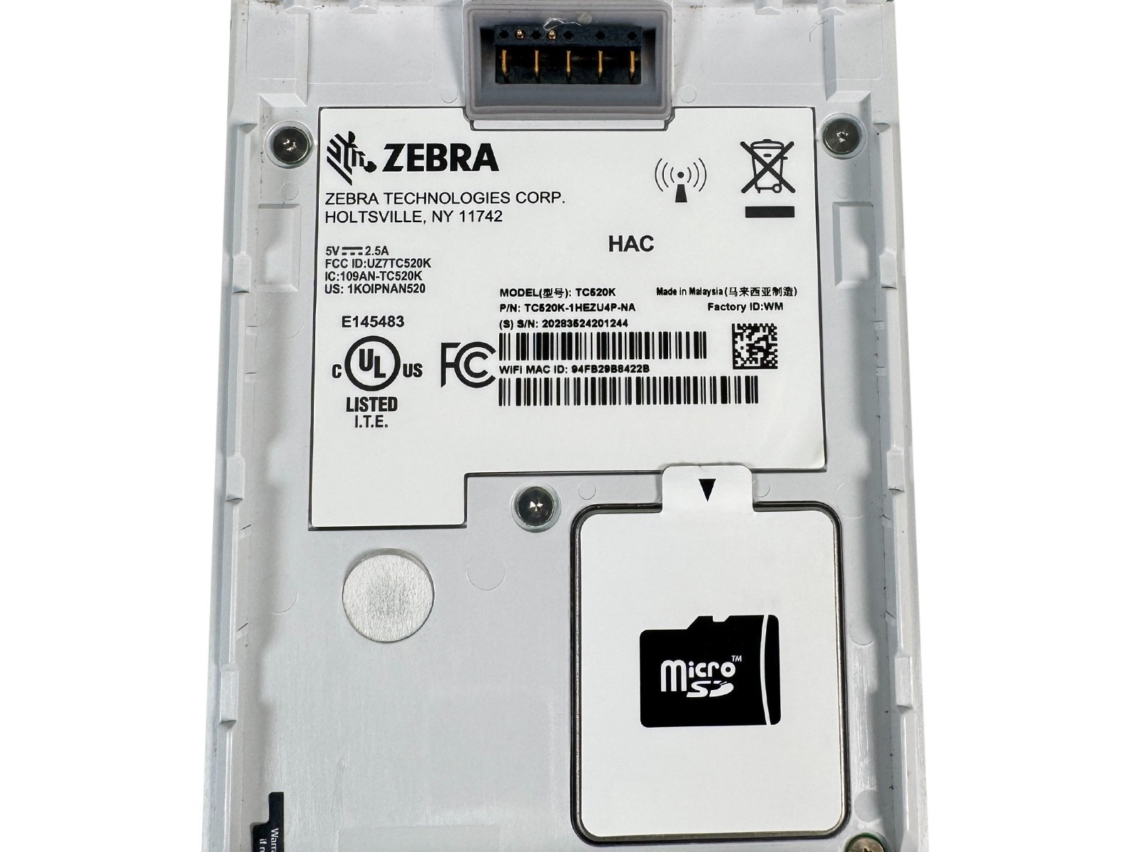 Zebra 2D/1D/QR Android Barcode Scanner w/Charger – Similar to TC520K-1XFMU6P-NA