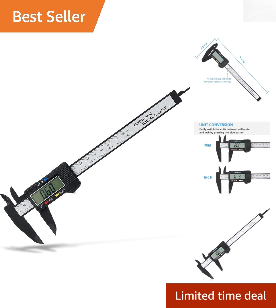 Adoric Electronic Micrometer Caliper 0-6” – Auto-Off, Lightweight & Durable