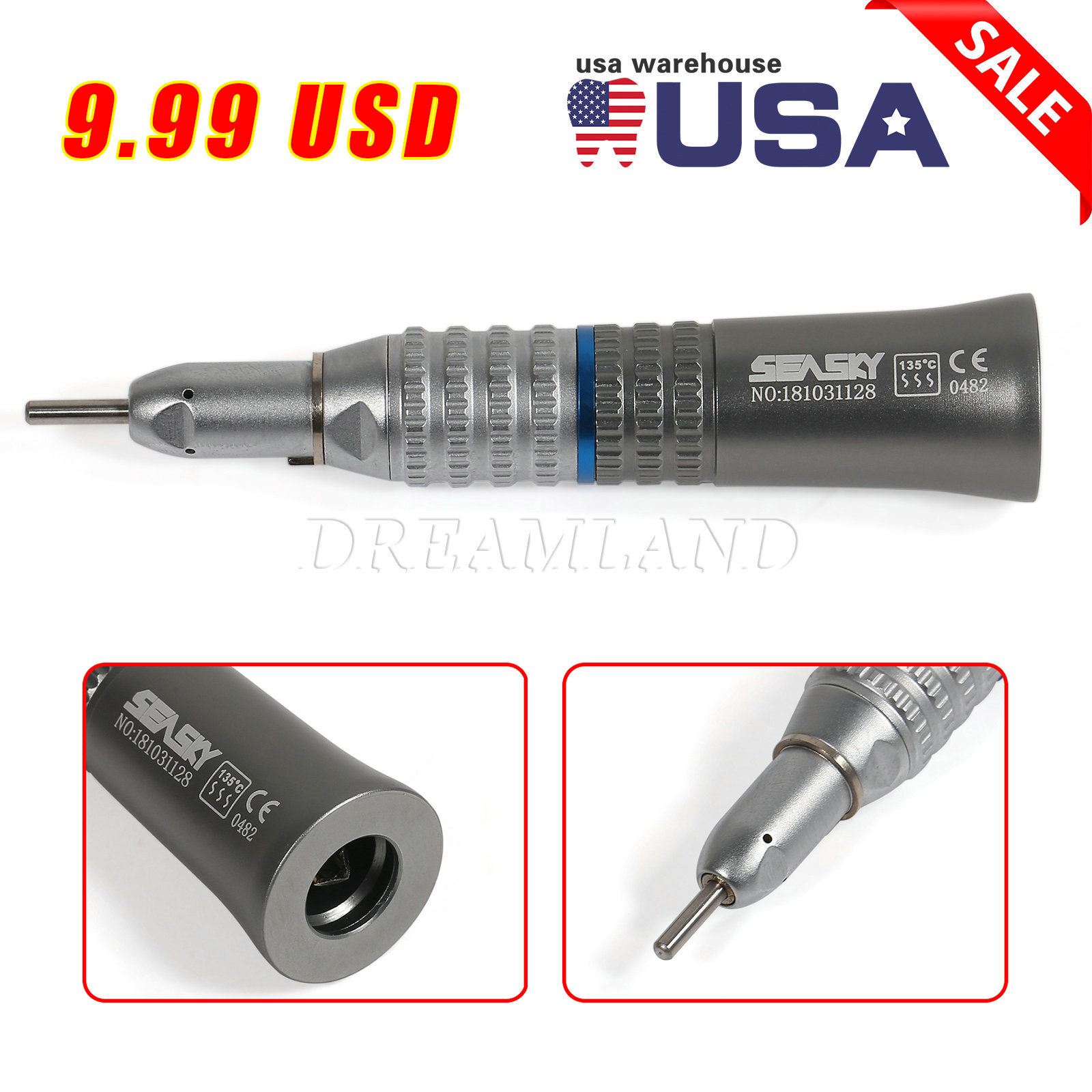 NSK Style Dental Slow Low Speed Handpiece Straight Nose Cone Seasky USA Hot SALE