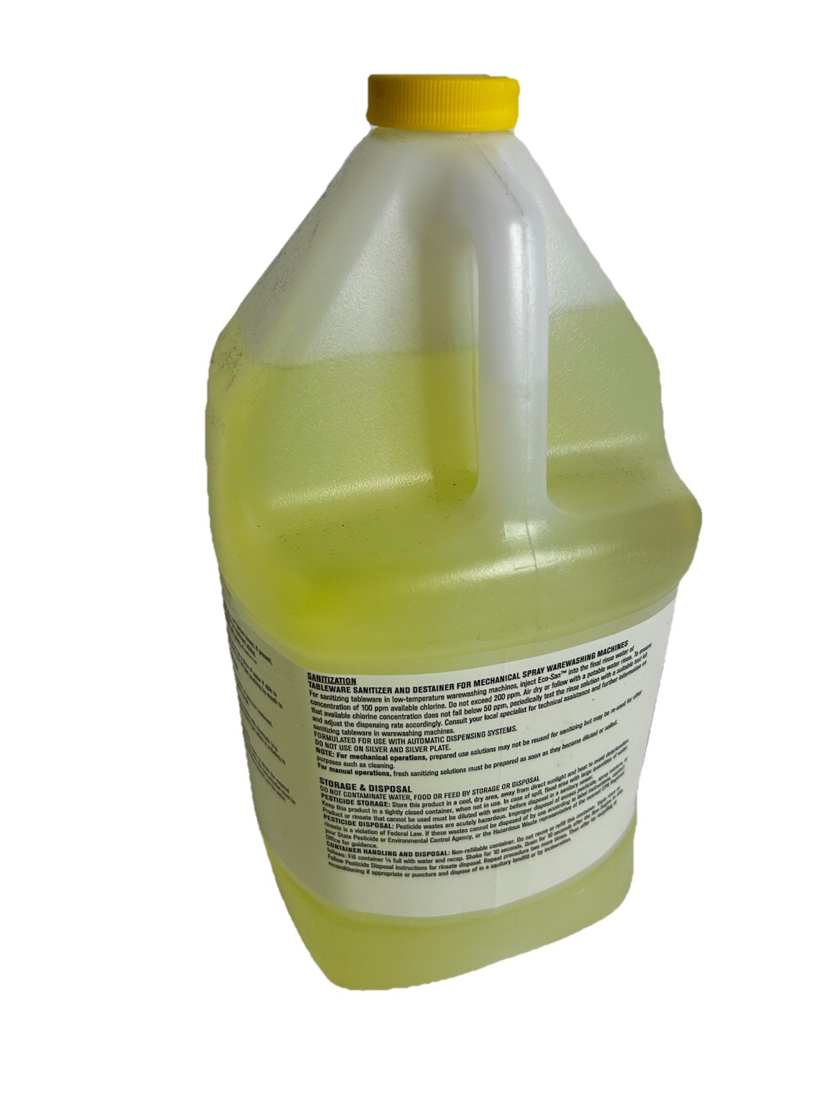 ECOLAB Eco-San Chlorinated Sanitizer, Multi-Surface, Unscented 1 US Gal 6113979