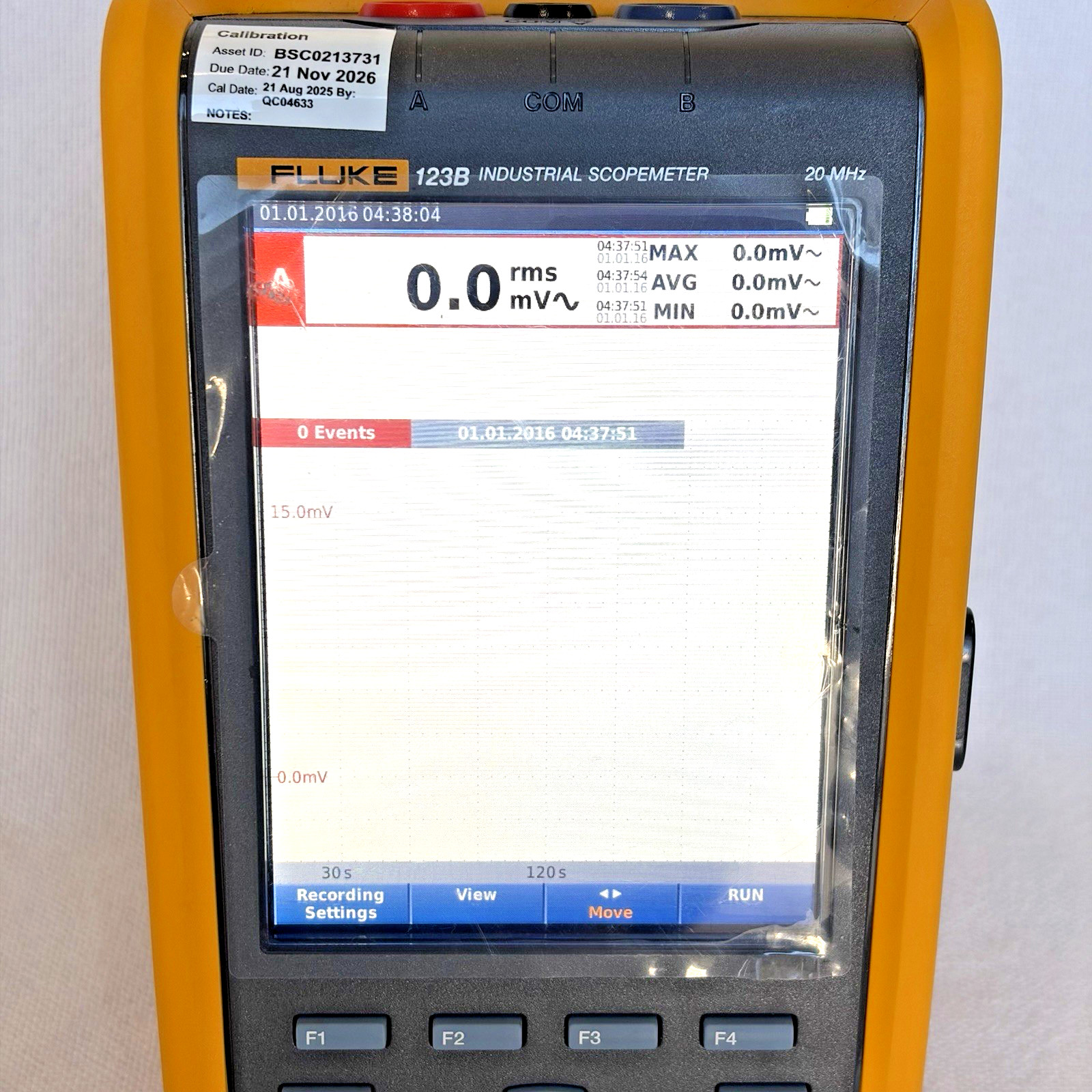 Fluke 123B Industrial ScopeMeter Dual-Input 20MHz Handheld Oscilloscope