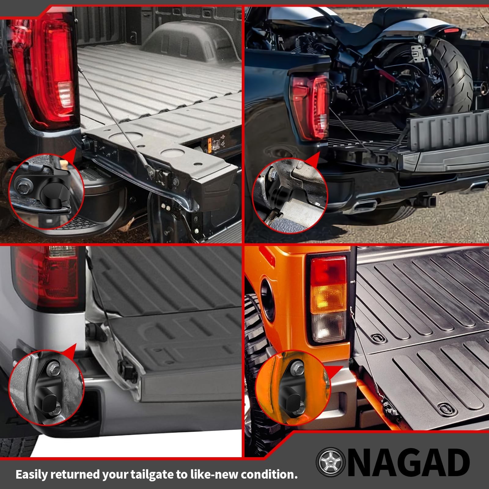 Tailgate Hinge Kit Compatible with 1999-2007 Chevy Chevrolet Silverado GMC Si…
