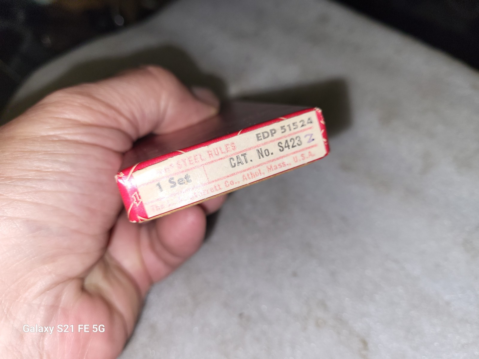 NOS Starrett S423 Steel Rule Set with Holder