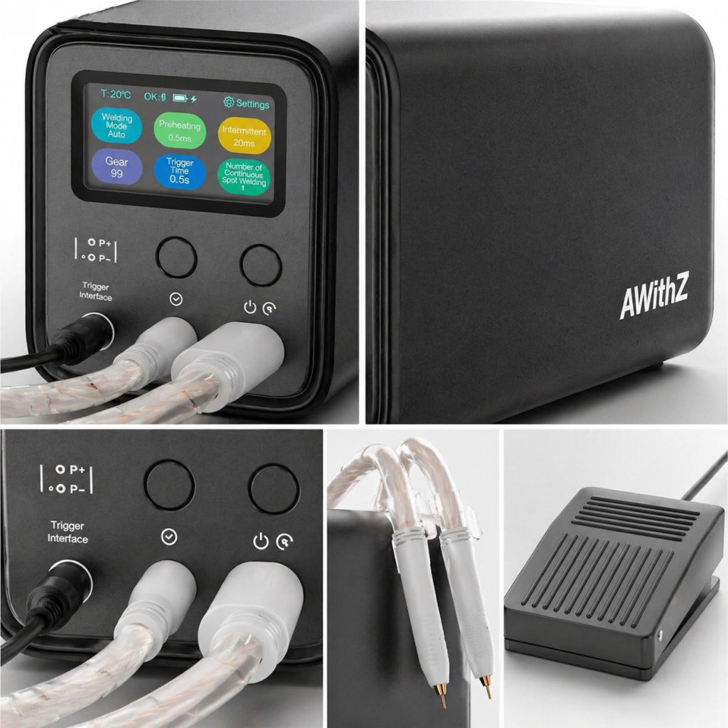 AWithZ UF20B Professional Spot Welder 10.5KW 99 Gears Auto/Manual/Foot for 18650