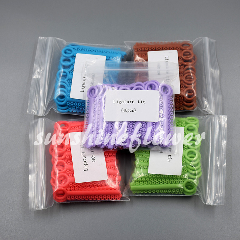 1040 Pcs/1 Pack Dental Orthodontic Ligature Ties Elastic Rubber Bands 37 Colors