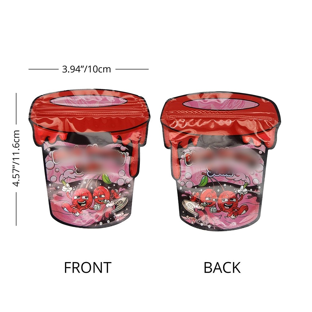100 pcs Cartoon Shapes Mylar Bags Zip Seal Bags Resealable Candy Baggies 3.5g
