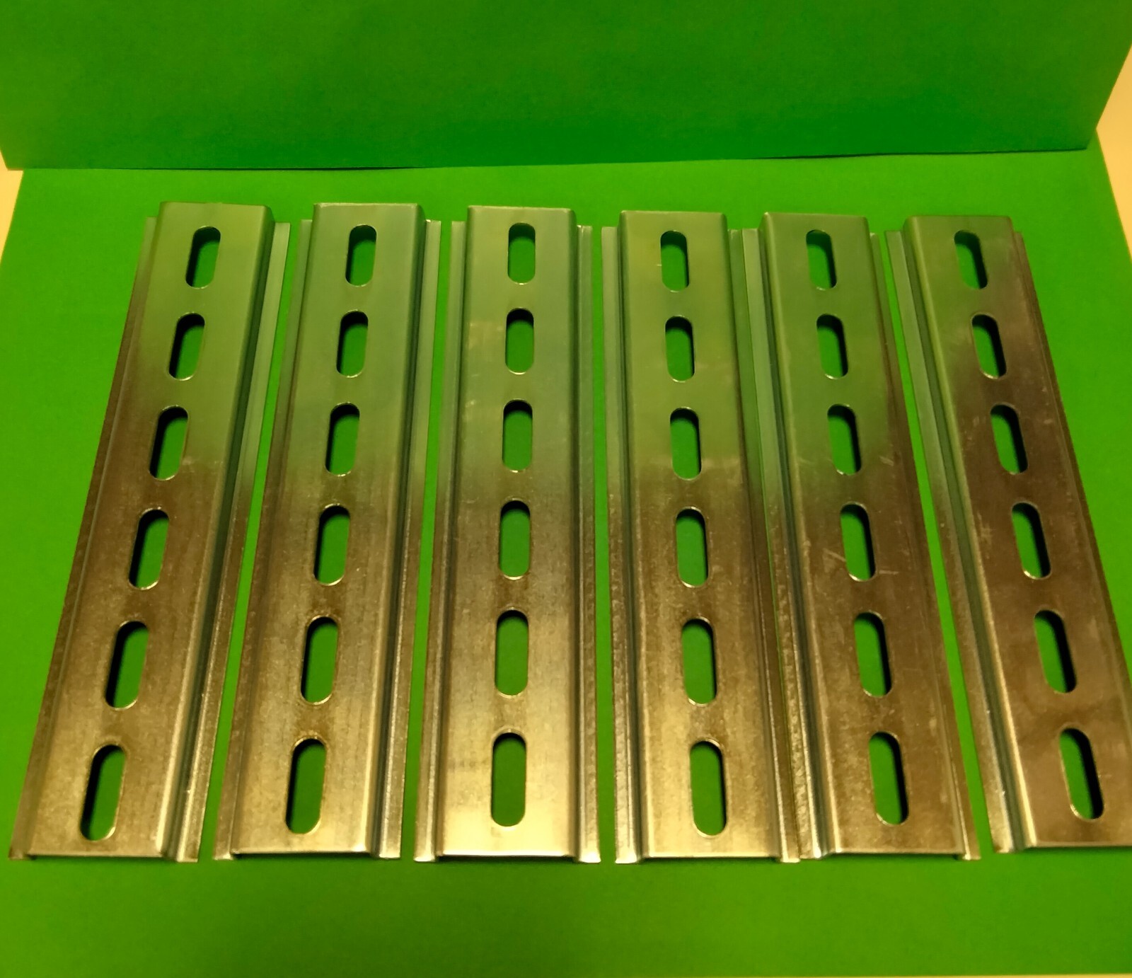 6 Pieces DIN Rail Slotted Steel 6 in. long 35mm 7.5mm 3 ft.