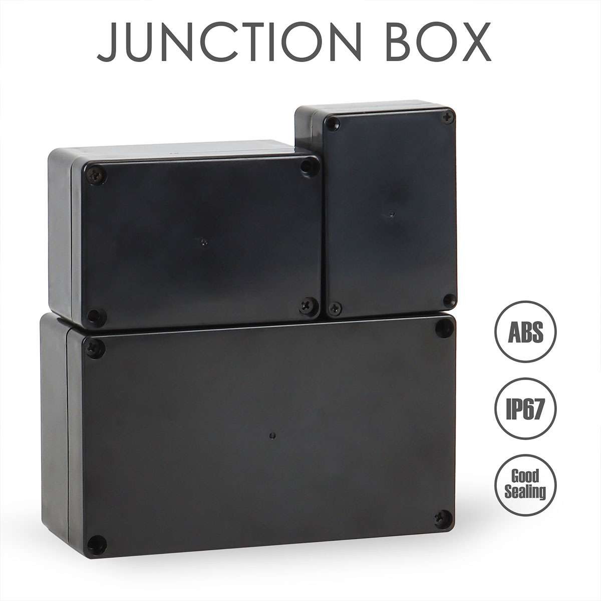 Waterproof Black Plastic Project Enclosure DIY Electrical Junction Box Dustproof