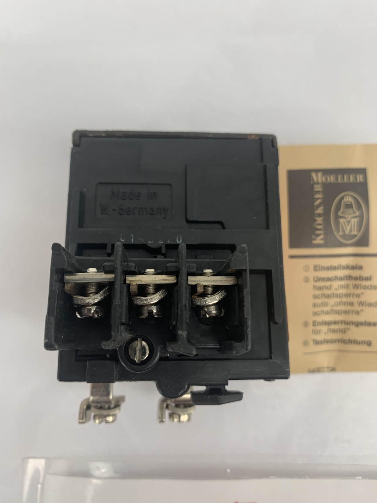 Klockner Moeller Z0-11,K-NA Bimetal Overload Relay 6.2-11.0A Up to 600VAC 3P 3PH