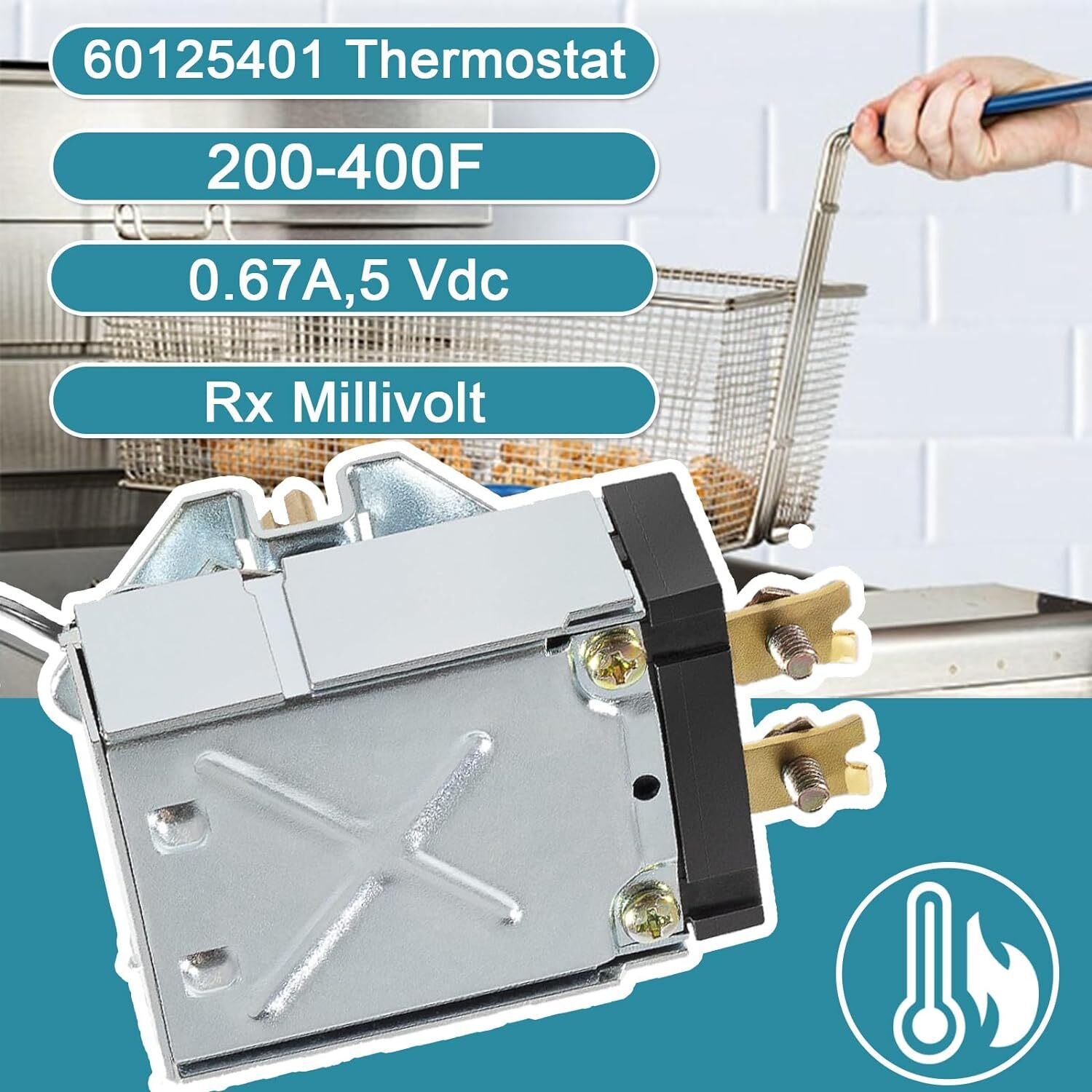 60125401 Thermostat 200-400F Rx Millivolt for Fryer Pitco Imperial Dean RX-1-36