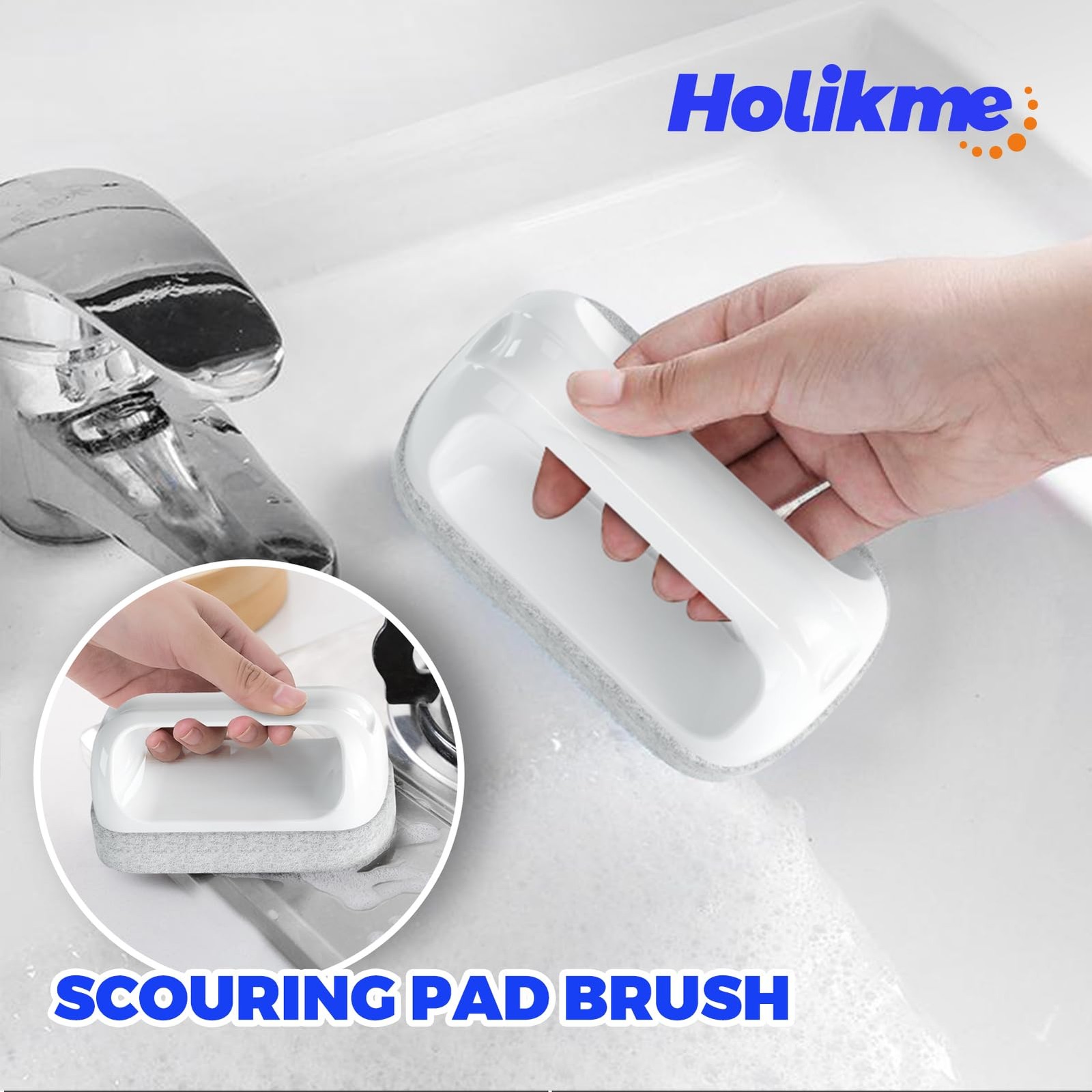 6 Pack Dish Brush with Handle Kitchen Cleaning Brush Set for Pot, Pan, Kitche…