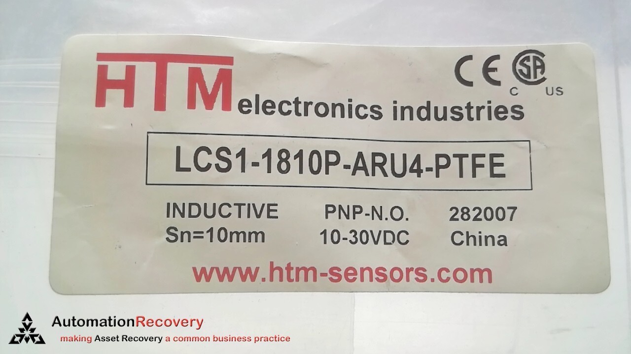HTM LCS1-1810P-ARU4-PTFE, LONG RANGE PROXIMITY SENSOR, 282007, NEW #300700