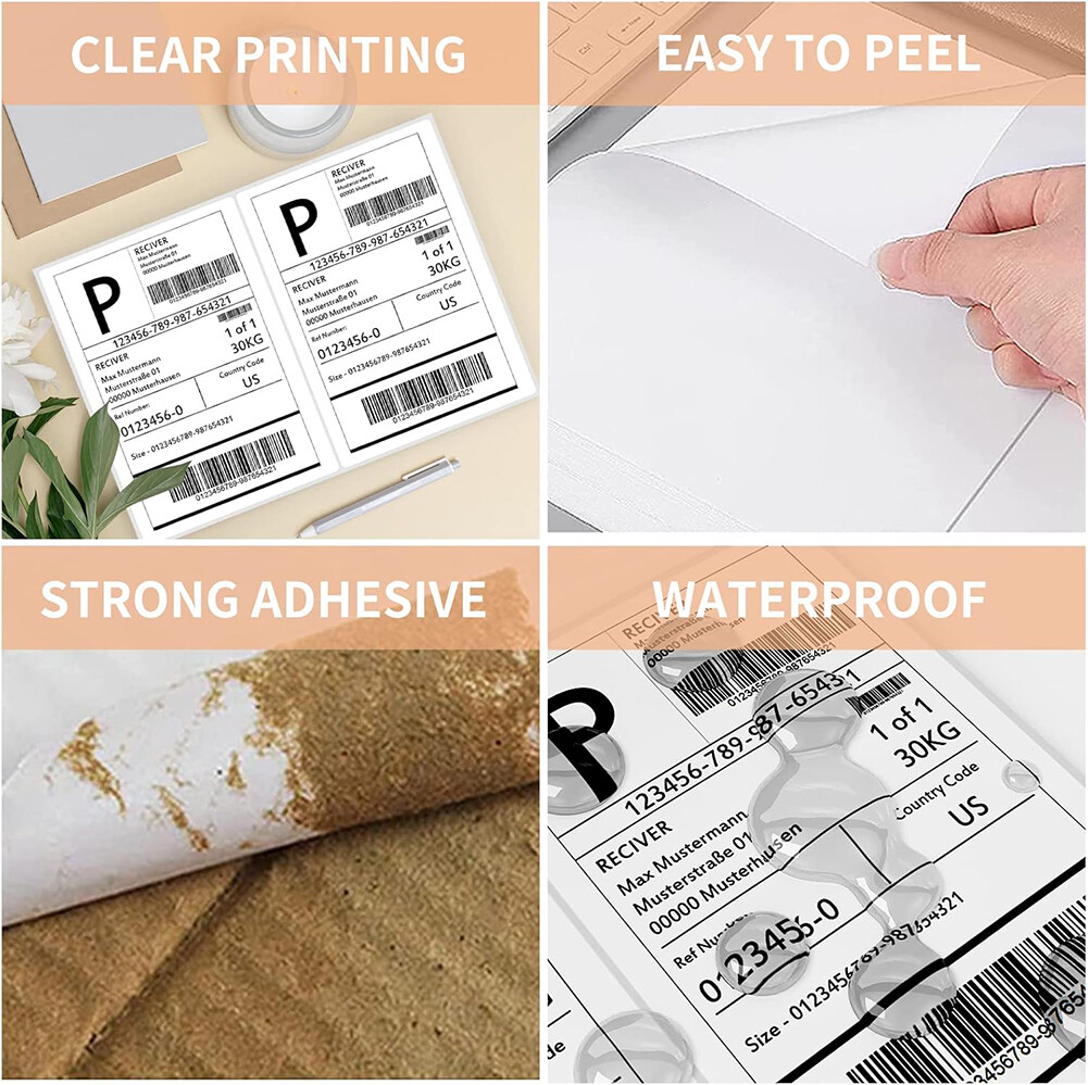 200 Self-adhesive Shipping Labels Round Corner 2 Labels Per Sheet