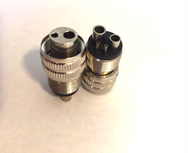 2pcs High Speed Handpiece Adapter Holes Changer Borden 2-Hole to 4-Hole