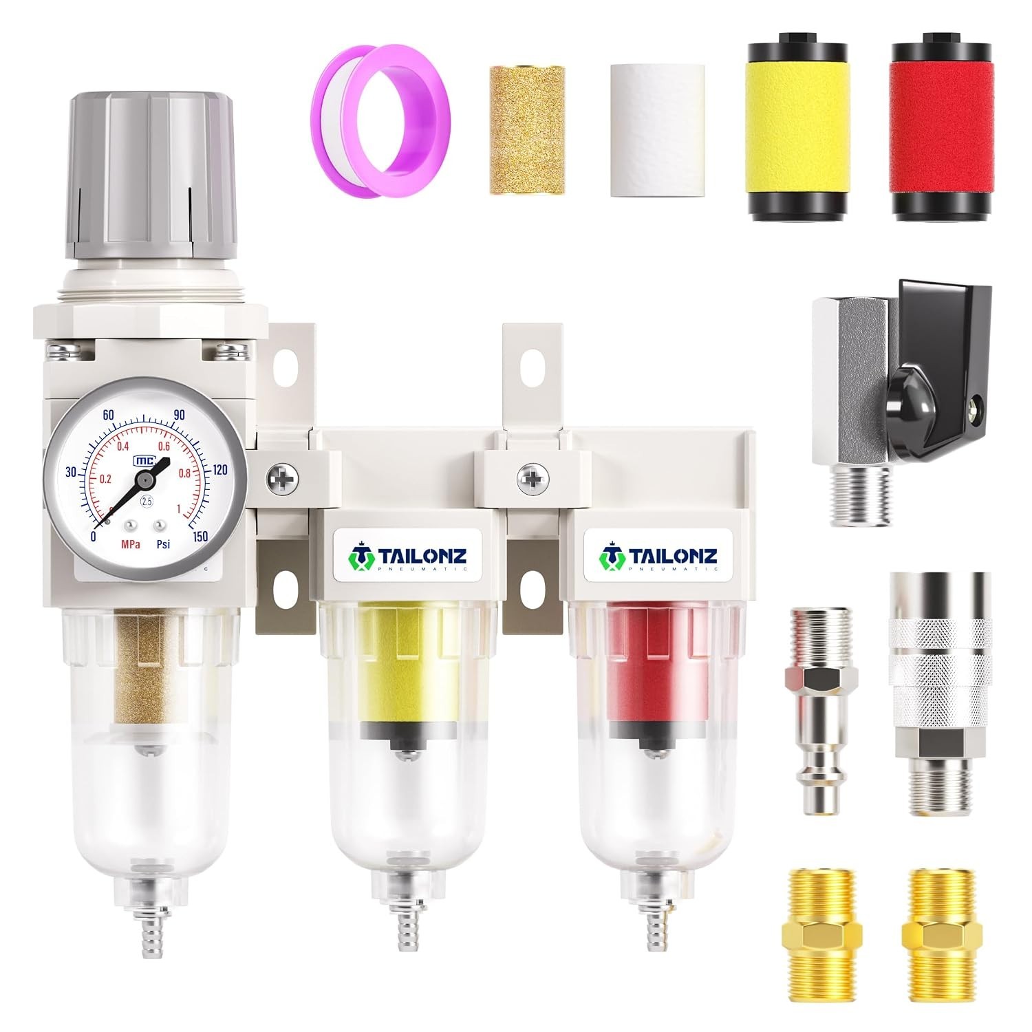 Grade 3 Stage Air Drying System 0-150PSI – Essential Air Tool Filter Combo
